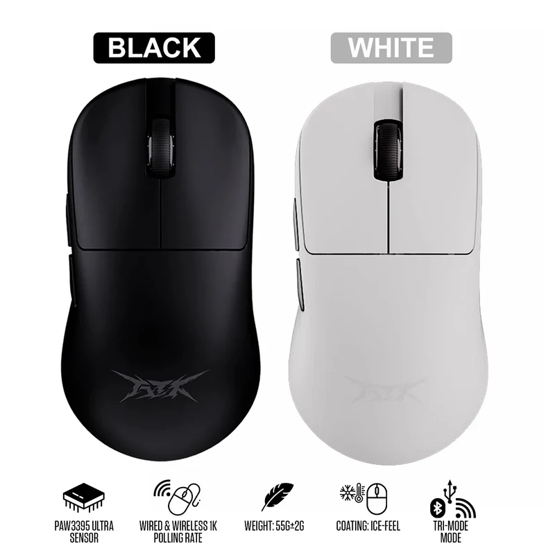 ATK Blazing Sky U2 Plus Lightweight Wireless Gaming Mouse (Black, White)