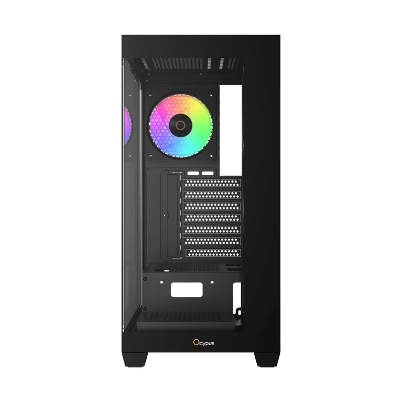 Ocypus Gamma C72 ARGB Mid-Tower Panoramic View Case with ARGB Fans (Black, White)