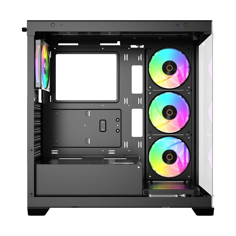 Ocypus Gamma C72 ARGB Mid-Tower Panoramic View Case with ARGB Fans (Black, White)