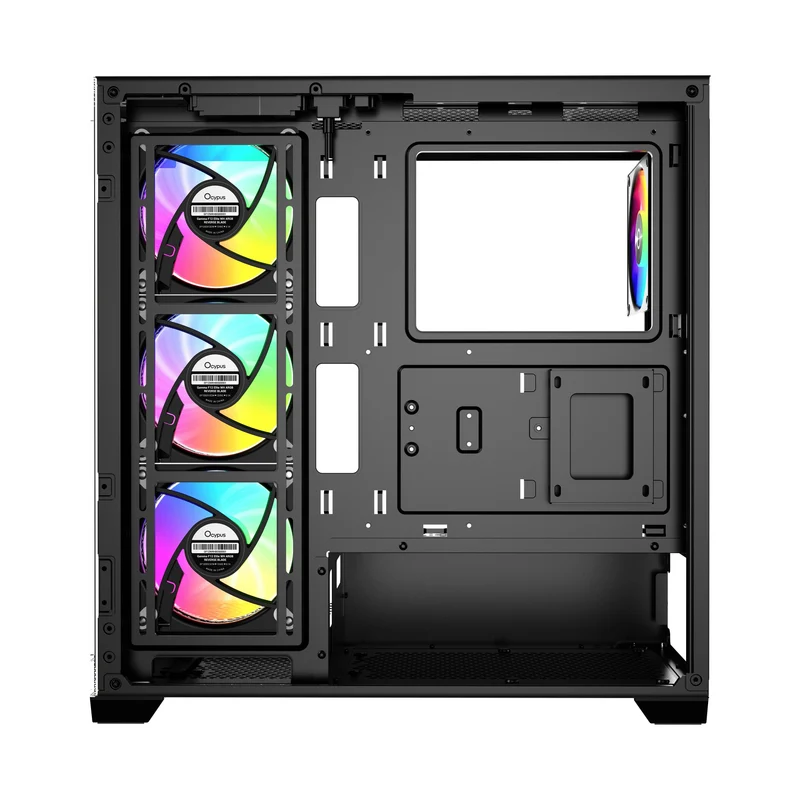 Ocypus Gamma C72 ARGB Mid-Tower Panoramic View Case with ARGB Fans (Black, White)
