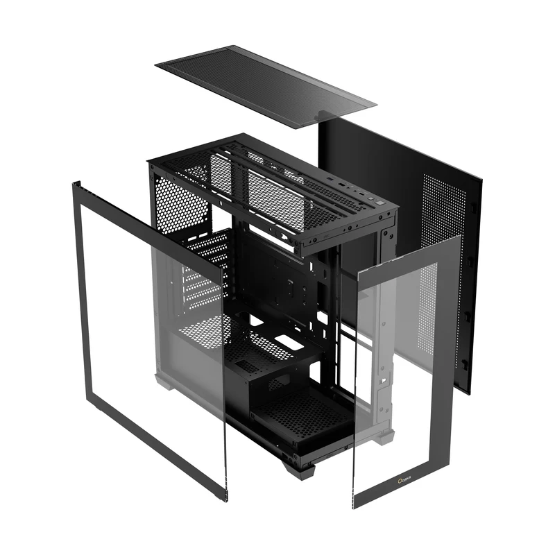 Ocypus Gamma C72 ARGB Mid-Tower Panoramic View Case with ARGB Fans (Black, White)