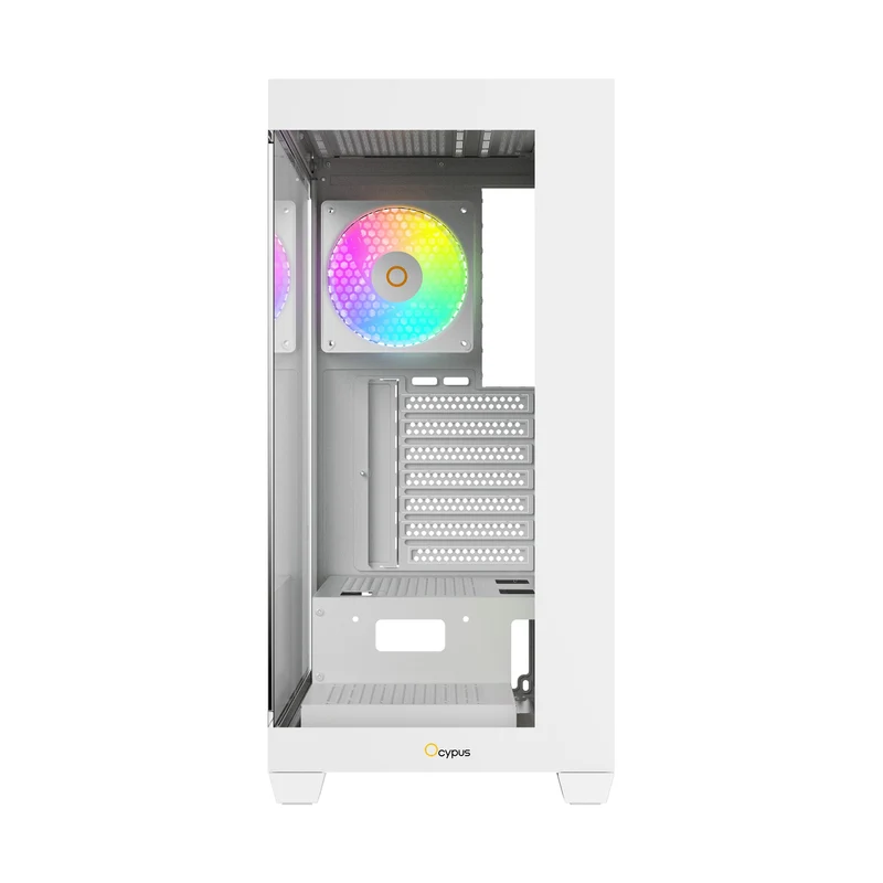 Ocypus Gamma C72 ARGB Mid-Tower Panoramic View Case with ARGB Fans (Black, White)