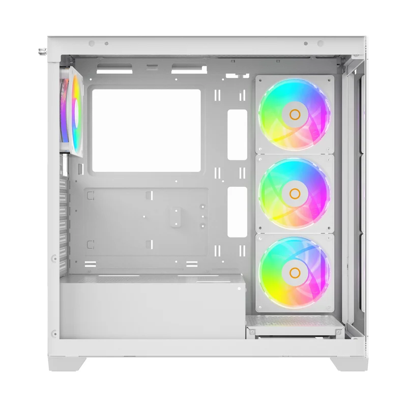 Ocypus Gamma C72 ARGB Mid-Tower Panoramic View Case with ARGB Fans (Black, White)
