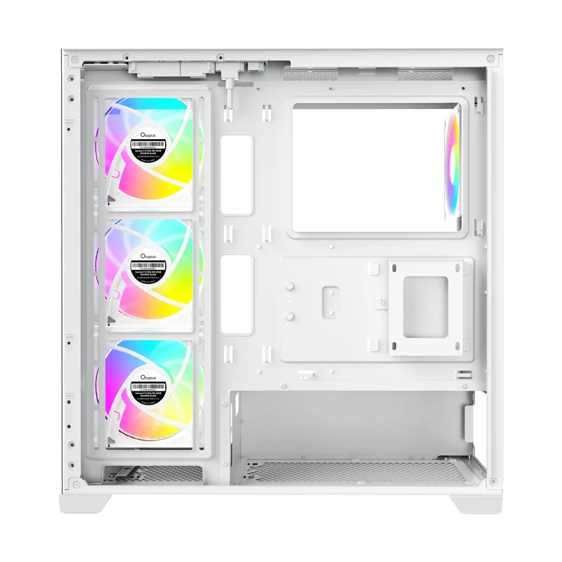 Ocypus Gamma C72 ARGB Mid-Tower Panoramic View Case with ARGB Fans (Black, White)