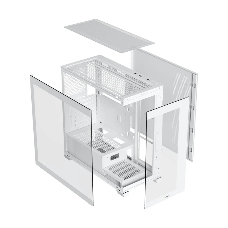Ocypus Gamma C72 ARGB Mid-Tower Panoramic View Case with ARGB Fans (Black, White)