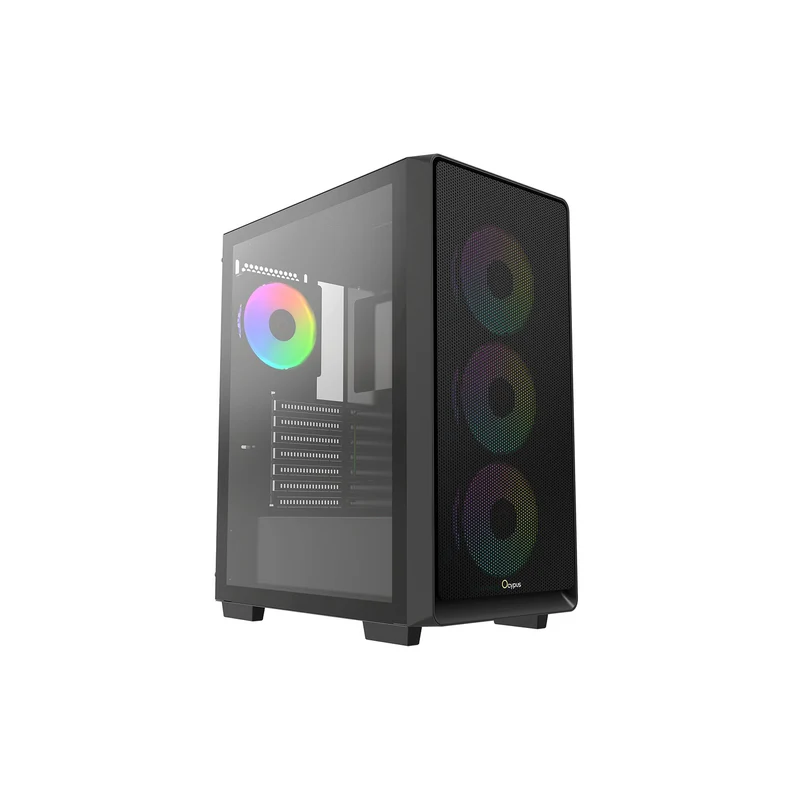 Ocypus Gamma C60 ARGB Mid-Tower Airflow Case with Grilles & ARGB Fans (Black, White)