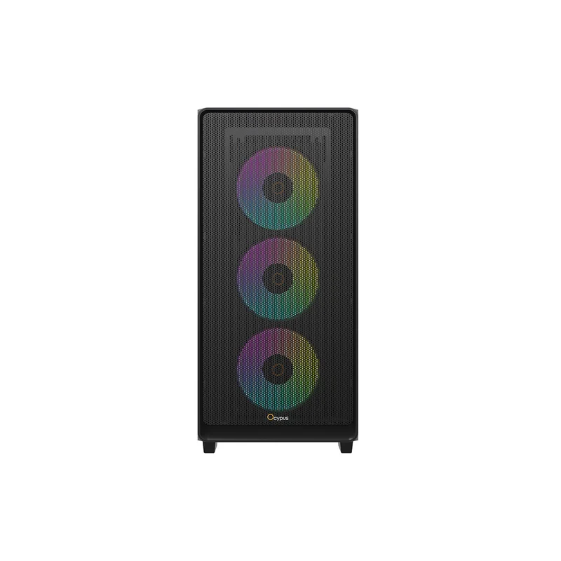 Ocypus Gamma C60 ARGB Mid-Tower Airflow Case with Grilles & ARGB Fans (Black, White)