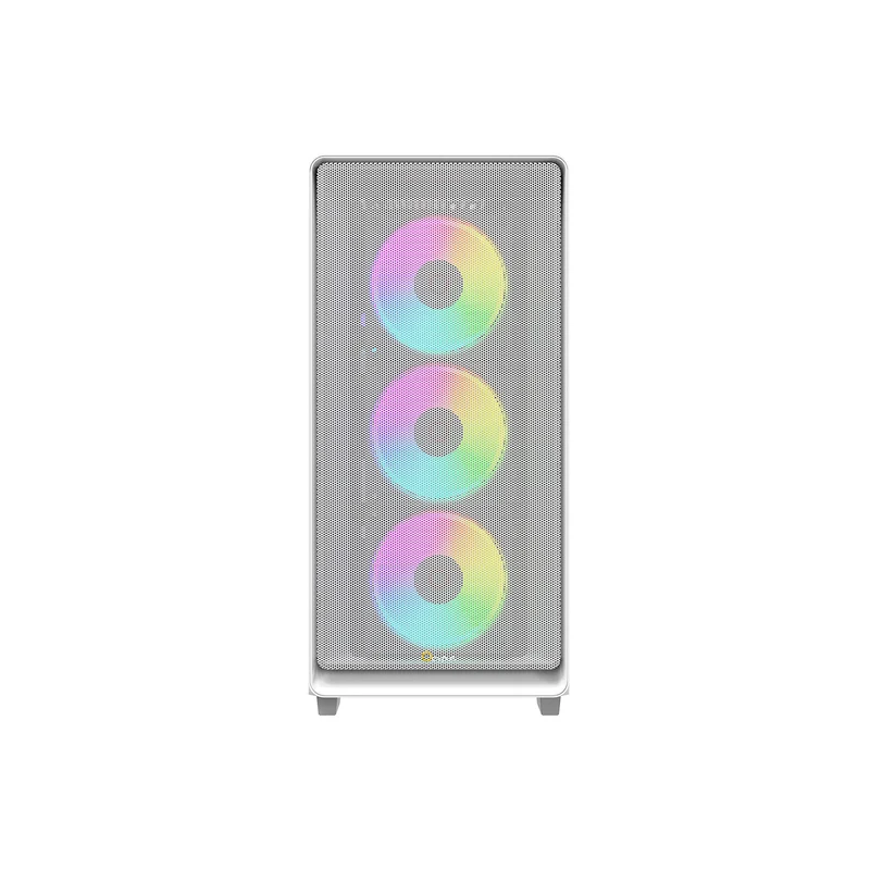 Ocypus Gamma C60 ARGB Mid-Tower Airflow Case with Grilles & ARGB Fans (Black, White)