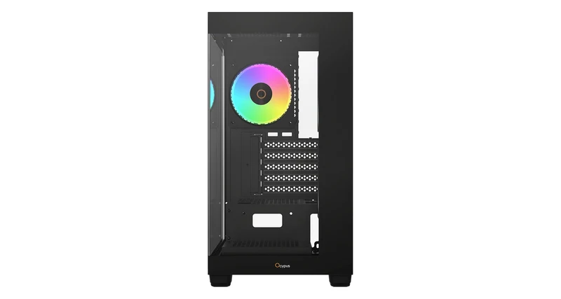 Ocypus Gamma C52 ARGB Mini-Tower Panoramic View Case with ARGB Fans (Black, White)