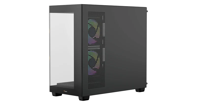 Ocypus Gamma C52 ARGB Mini-Tower Panoramic View Case with ARGB Fans (Black, White)