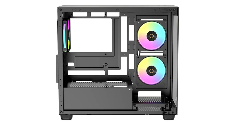 Ocypus Gamma C52 ARGB Mini-Tower Panoramic View Case with ARGB Fans (Black, White)