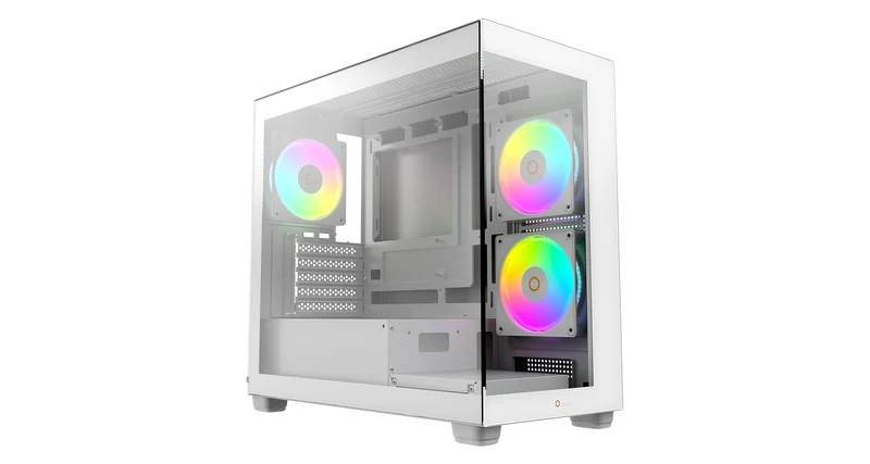 Ocypus Gamma C52 ARGB Mini-Tower Panoramic View Case with ARGB Fans (Black, White)
