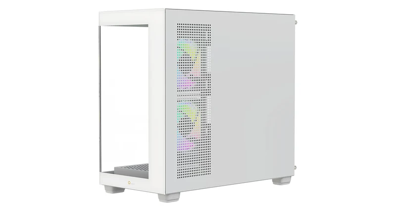 Ocypus Gamma C52 ARGB Mini-Tower Panoramic View Case with ARGB Fans (Black, White)