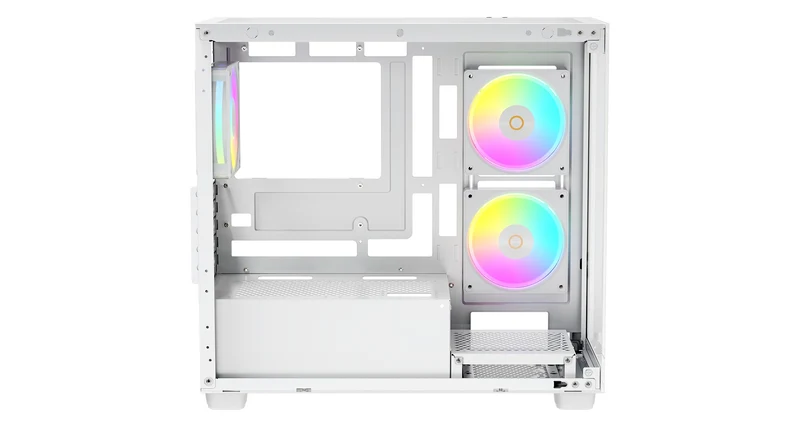 Ocypus Gamma C52 ARGB Mini-Tower Panoramic View Case with ARGB Fans (Black, White)
