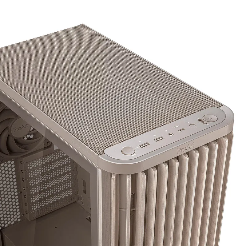 Asus ProArt PA401 Wood Ed. Tempered Glass Panel ATX PC Case (Beige)