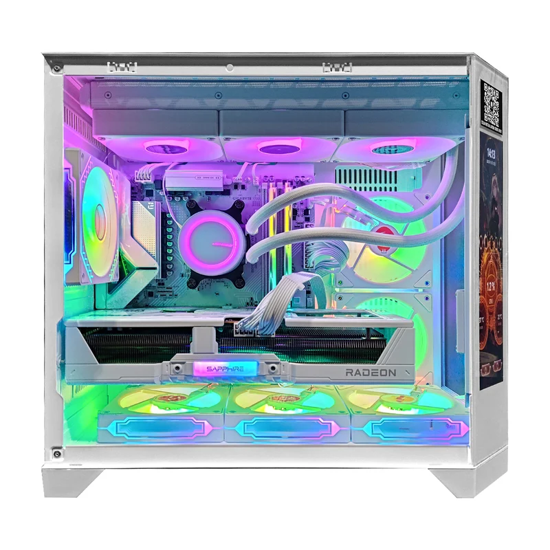 Sophos Spectra with Display White Desktop Gaming PC | AMD Ryzen 7 9700X | 32GB RAM | 1TB SSD | RX 9070 XT | Windows 11 Pro
