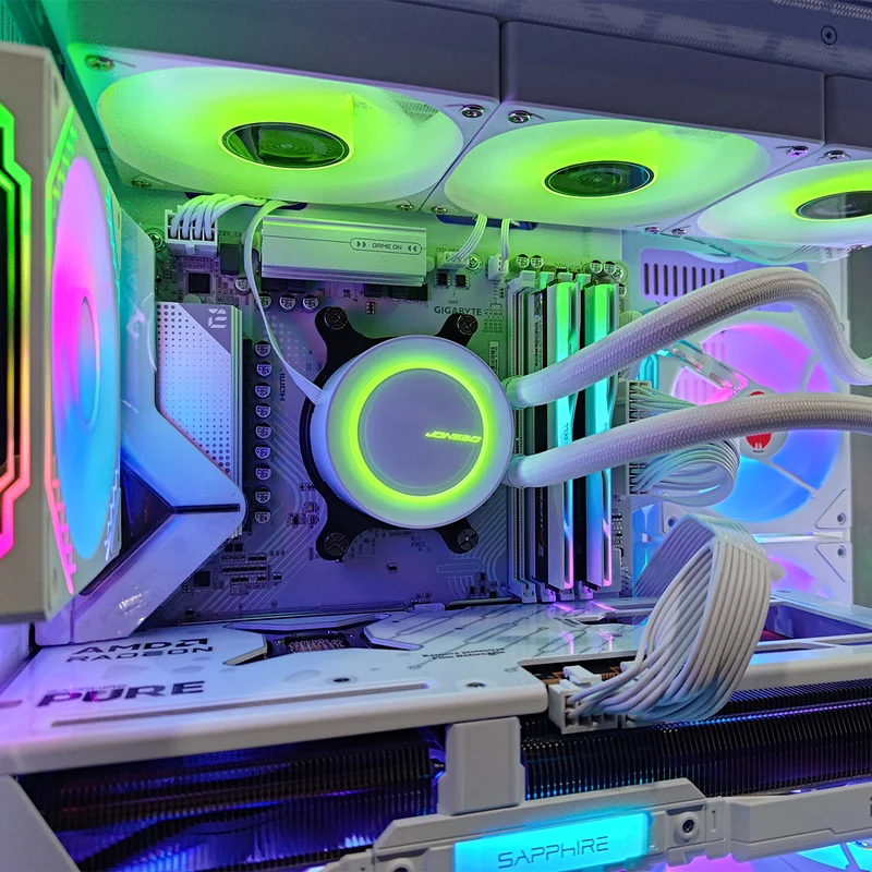 Sophos Spectra with Display White Desktop Gaming PC | AMD Ryzen 7 9700X | 32GB RAM | 1TB SSD | RX 9070 XT | Windows 11 Pro