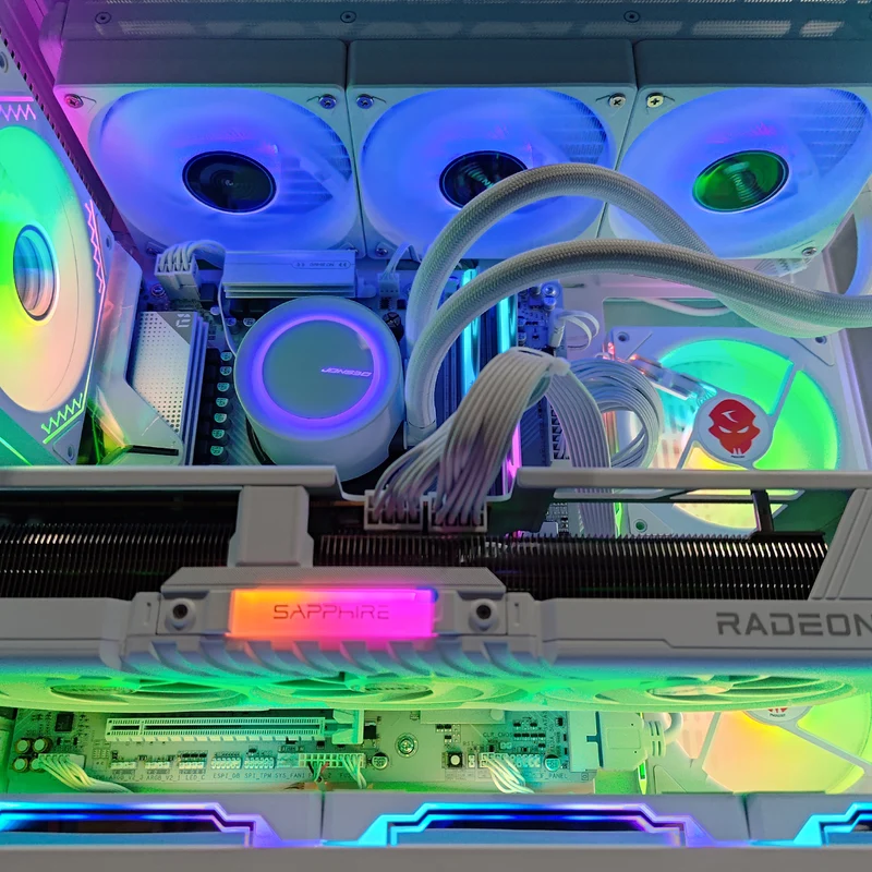 Sophos Spectra with Display White Desktop Gaming PC | AMD Ryzen 7 9700X | 32GB RAM | 1TB SSD | RX 9070 XT | Windows 11 Pro