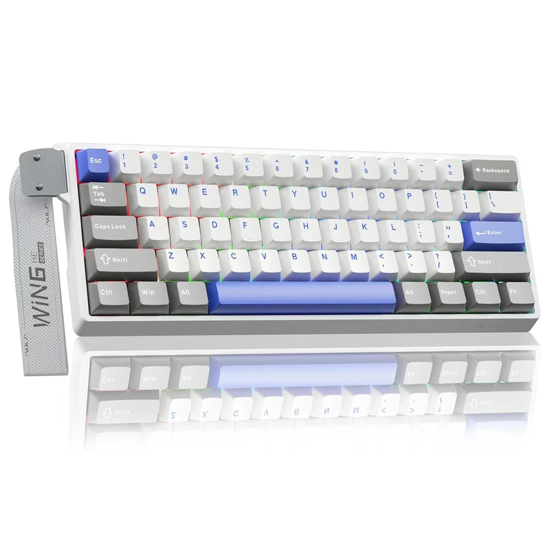 Aula WIN60 HE Max 61-Key RGB 60% Wired Magnetic Switch Gaming Keyboard (Wing Chun Switch) (Grey/White/Blue)