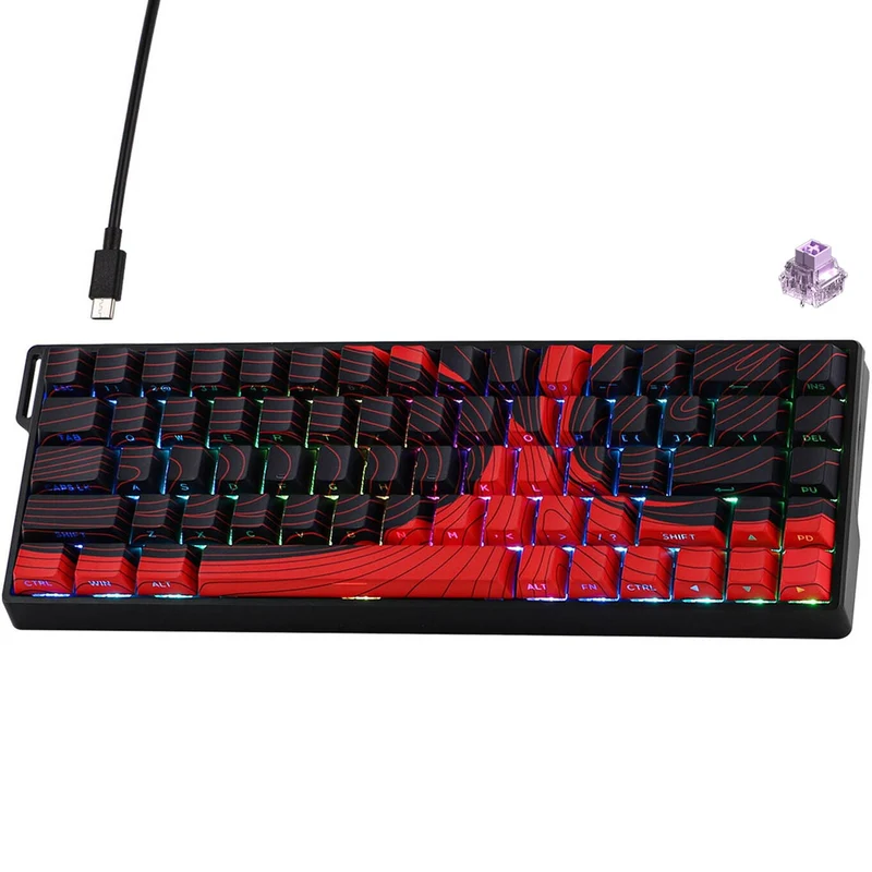 Aula WIN68 HE Max 68-Key RGB 65% Wired Magnetic Switch Gaming Keyboard (Wing Chun Switch) (Black/Red)
