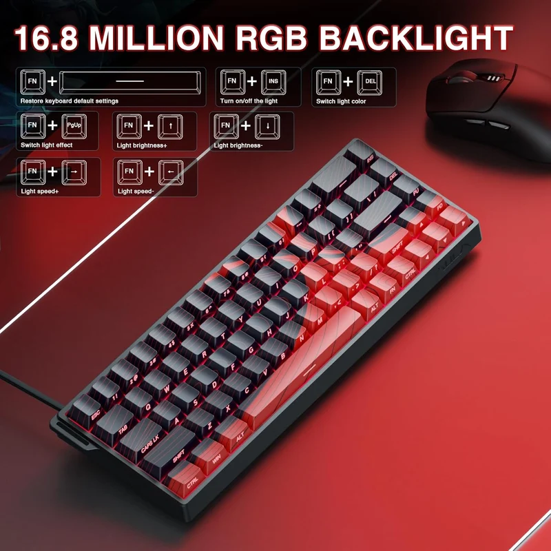 Aula WIN68 HE Max 68-Key RGB 65% Wired Magnetic Switch Gaming Keyboard (Wing Chun Switch) (Black/Red)