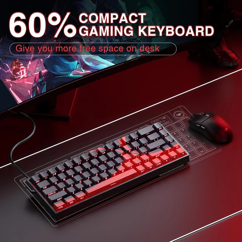 Aula WIN68 HE Max 68-Key RGB 65% Wired Magnetic Switch Gaming Keyboard (Wing Chun Switch) (Black/Red)