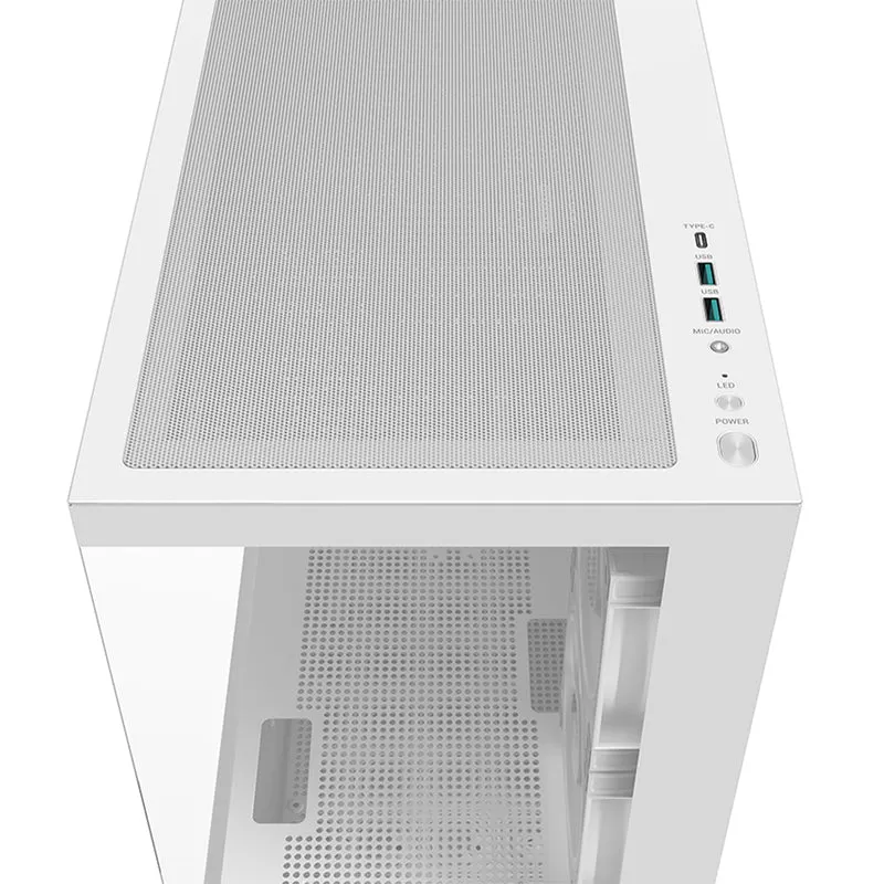 DeepCool CG380 3F Panoramic Dual Tempered Glass MATX Case (Black, White)