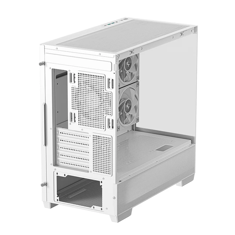 DeepCool CG380 3F Panoramic Dual Tempered Glass MATX Case (Black, White)