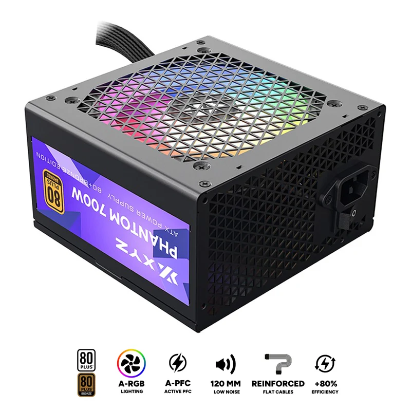 XYZ Phantom 700W ARGB ATX Power Supply 80+ Bronze Edition (Black) (X-PS-PHANTOM-PBR700) (XYZ-SA-869)