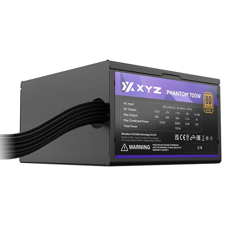 XYZ Phantom 700W ARGB ATX Power Supply 80+ Bronze Edition (Black) (X-PS-PHANTOM-PBR700) (XYZ-SA-869)