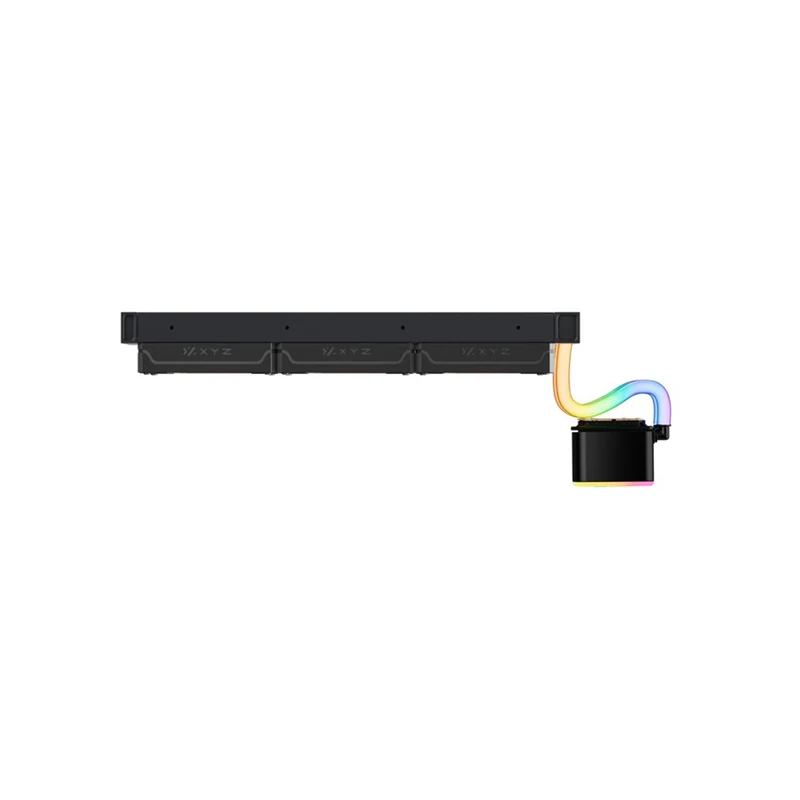 XYZ AquaPulse Fusion 360 AIO ARGB Liquid Cooler with Temperature Display (Black) (X-WC-AQUA-FU-360B) (XYZ-SA-846)