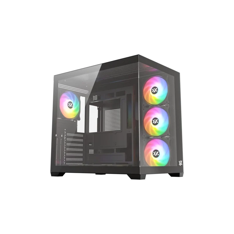 XYZ Tesseract X 50 ATX PC Case with 6 Pre-Installed 120mm ARGB Fans (Black) (X-CS-TESSERACTX50-B) (XYZ-SA-973)