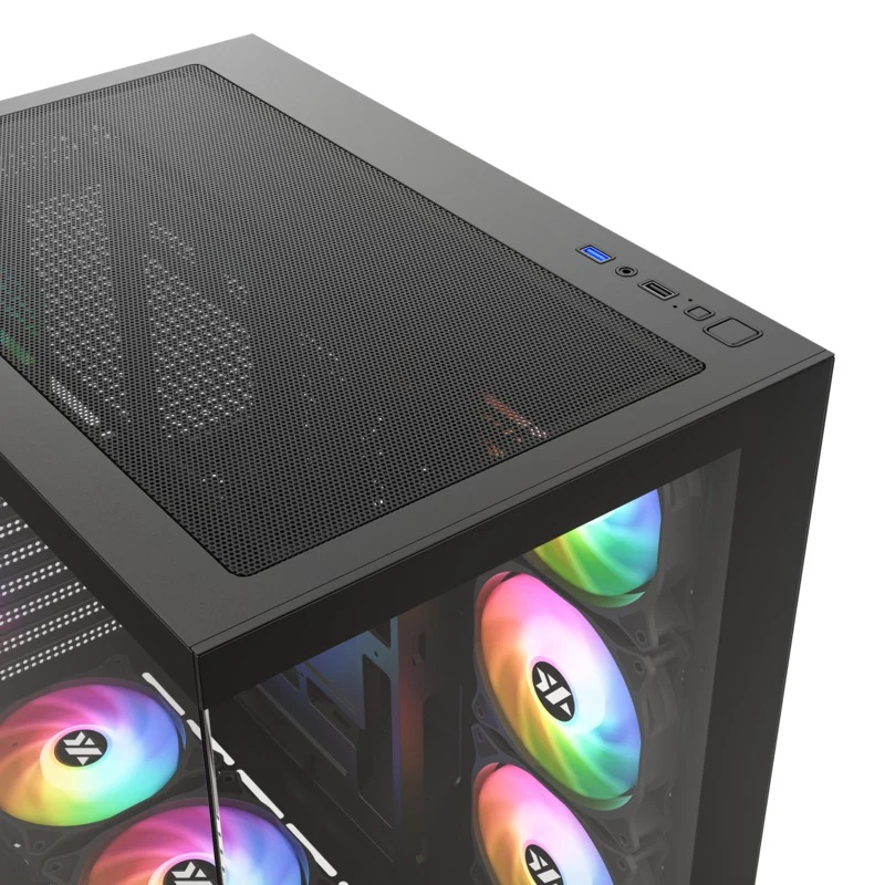 XYZ Tesseract X 50 ATX PC Case with 6 Pre-Installed 120mm ARGB Fans (Black) (X-CS-TESSERACTX50-B) (XYZ-SA-973)