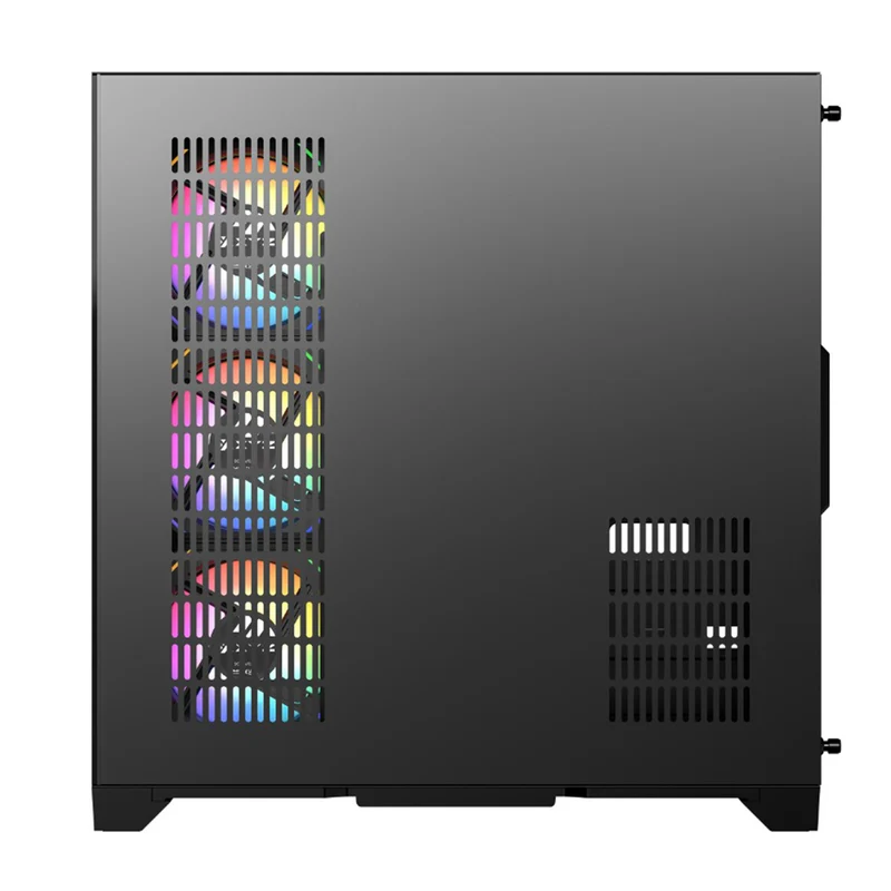 XYZ Neutron ATX 2D Glass Panoramic Tempered Glass PC Case with 4 Pre-Installed 120mm AURAX ARGB Fans & 8.8" (1920x480) LCD Screen (Black, White)
