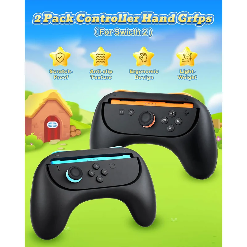 OIVO Controller Grip for Nintendo Switch 2 (IV-SW339) (Black, Blue/Orange)