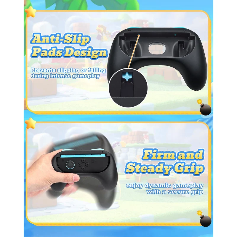 OIVO Controller Grip for Nintendo Switch 2 (IV-SW339) (Black, Blue/Orange)
