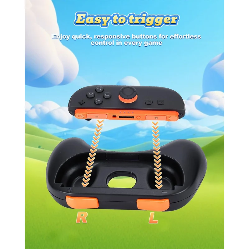 OIVO Controller Grip for Nintendo Switch 2 (IV-SW339) (Black, Blue/Orange)