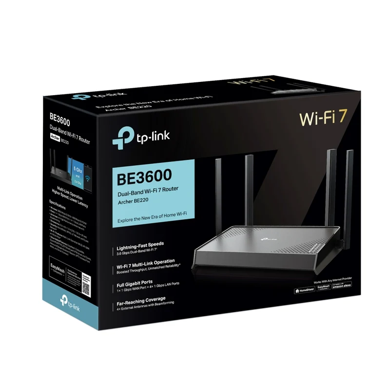 TP-Link BE3600 Dual-Band Wi-Fi 7 Router (Archer BE220)
