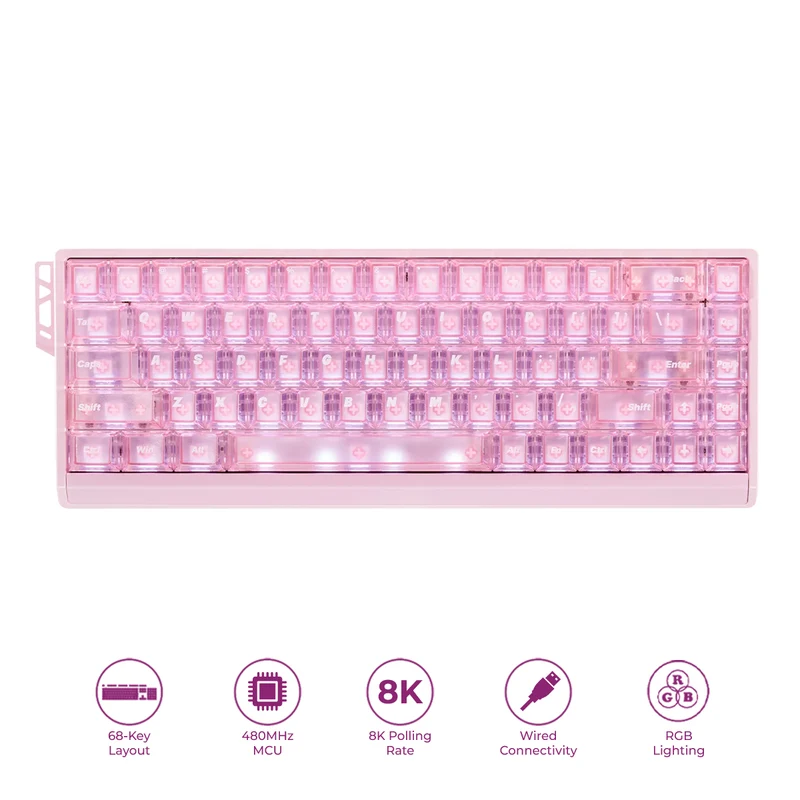 ATK 68 RX RGB Wired 68-Keys Gasket-Mounted Hot-Swappable Mechanical Keyboard (Pink) (Magnetic Switch)