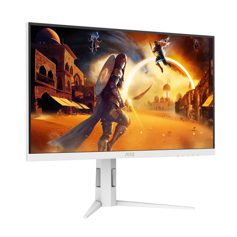 AOC Q27G4/WS/69 27" QHD (2560x1440) 200Hz 0.3ms MPRT Fast IPS Gaming Monitor with Tilt, Swivel, Pivot & Height Adjustment (White/Silver)