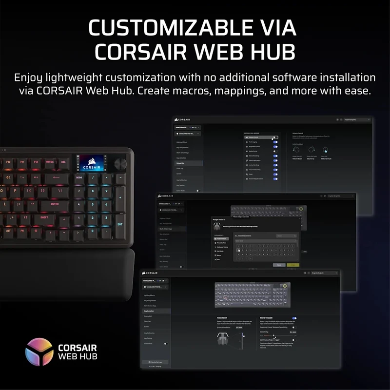 Corsair Vanguard Pro 96 Hall Effect Mechanical Gaming Keyboard with MGX Hyperdrive Magnetic Switches (Black) (CH-91E911G-NA)