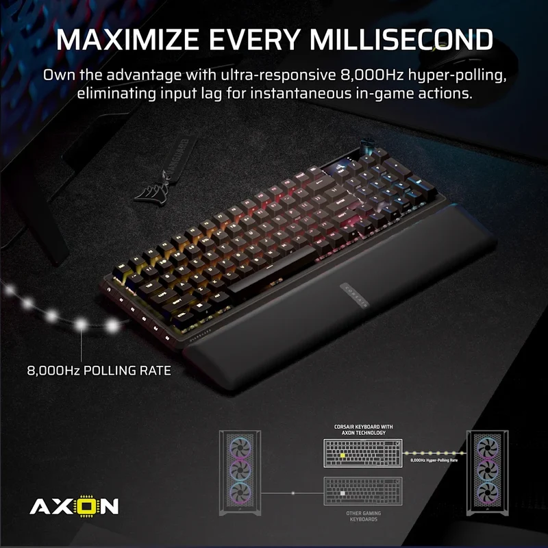Corsair Vanguard Pro 96 Hall Effect Mechanical Gaming Keyboard with MGX Hyperdrive Magnetic Switches (Black) (CH-91E911G-NA)