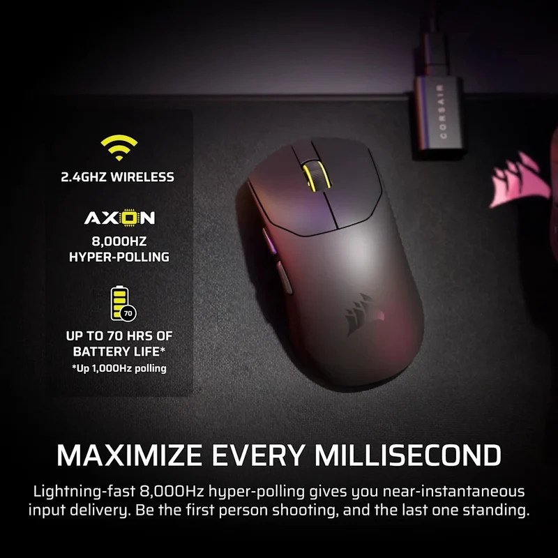 Corsair Sabre V2 Pro Ultralight Wireless Gaming Mouse (Black, White)