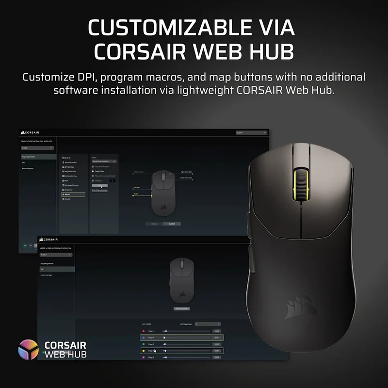Corsair Sabre V2 Pro Ultralight Wireless Gaming Mouse (Black, White)