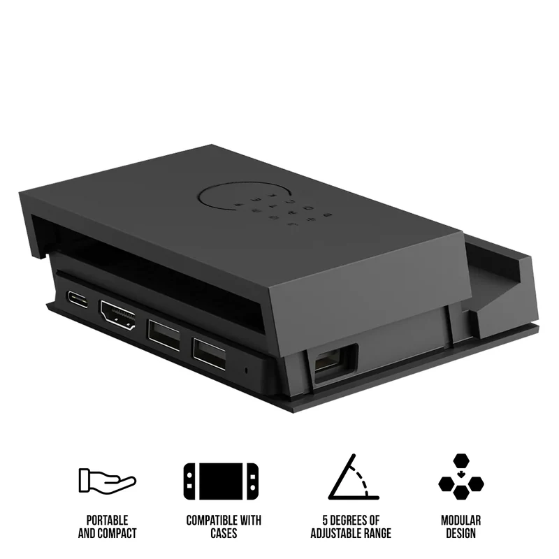 Skull & Co. Jump Gate Dock Pro for Nintendo Switch 2 / Nintendo Switch / Steam Deck & Other Gaming Handhelds / Laptop & Other Smart Devices (Black) (NS2JP-BK)