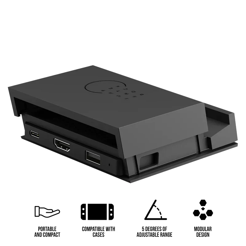 Skull & Co. Jump Gate Dock for Nintendo Switch 2 / Nintendo Switch / Steam Deck & Other Gaming Handhelds / Laptop & Other Smart Devices (Black) (NS2JPLT-BK)