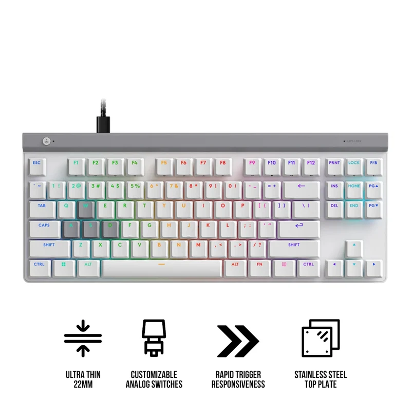 Logitech G515 Rapid TKL Low-Profile Wired Analog Gaming Keyboard (White) (920-013880)