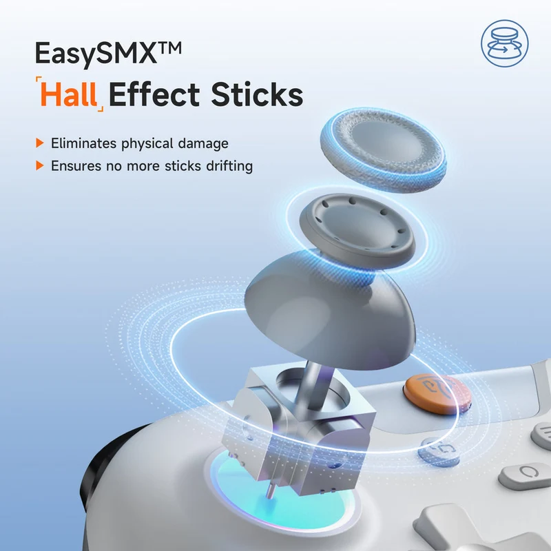 EasySMX X05 Multi-Platform Gaming Controller with Hall Effect Joystick (Black, Lime, Oyster White)