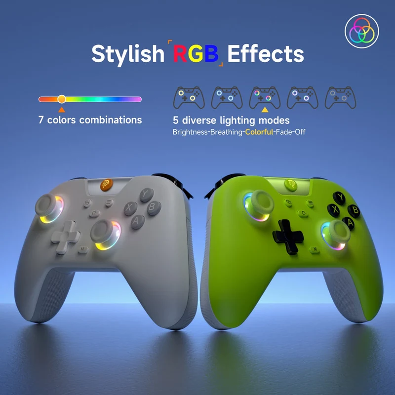 EasySMX X05 Multi-Platform Gaming Controller with Hall Effect Joystick (Black, Lime, Oyster White)