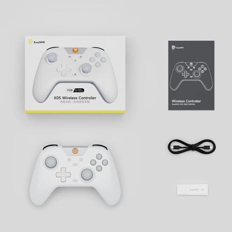EasySMX X05 Multi-Platform Gaming Controller with Hall Effect Joystick (Black, Lime, Oyster White)